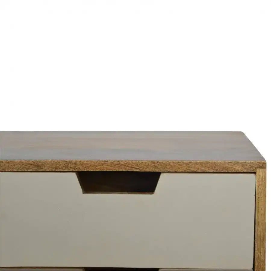 4 Drawer Nordic Style Grey Hand - Painted Console Table - Price Crash Furniture