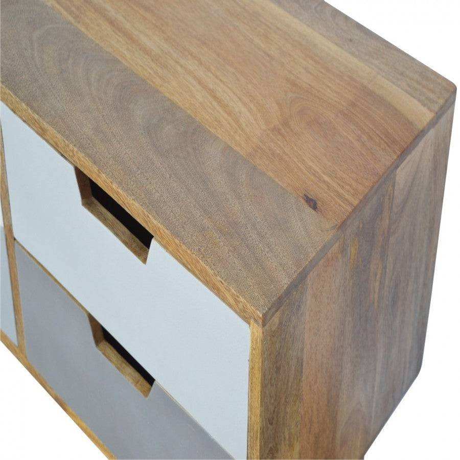 4 Drawer Nordic Style Grey Hand - Painted Console Table - Price Crash Furniture