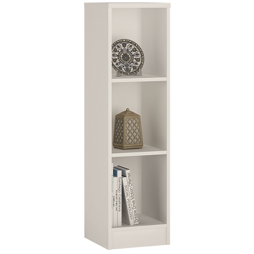 4 You Medium Narrow Bookcase In Pearl White - Price Crash Furniture