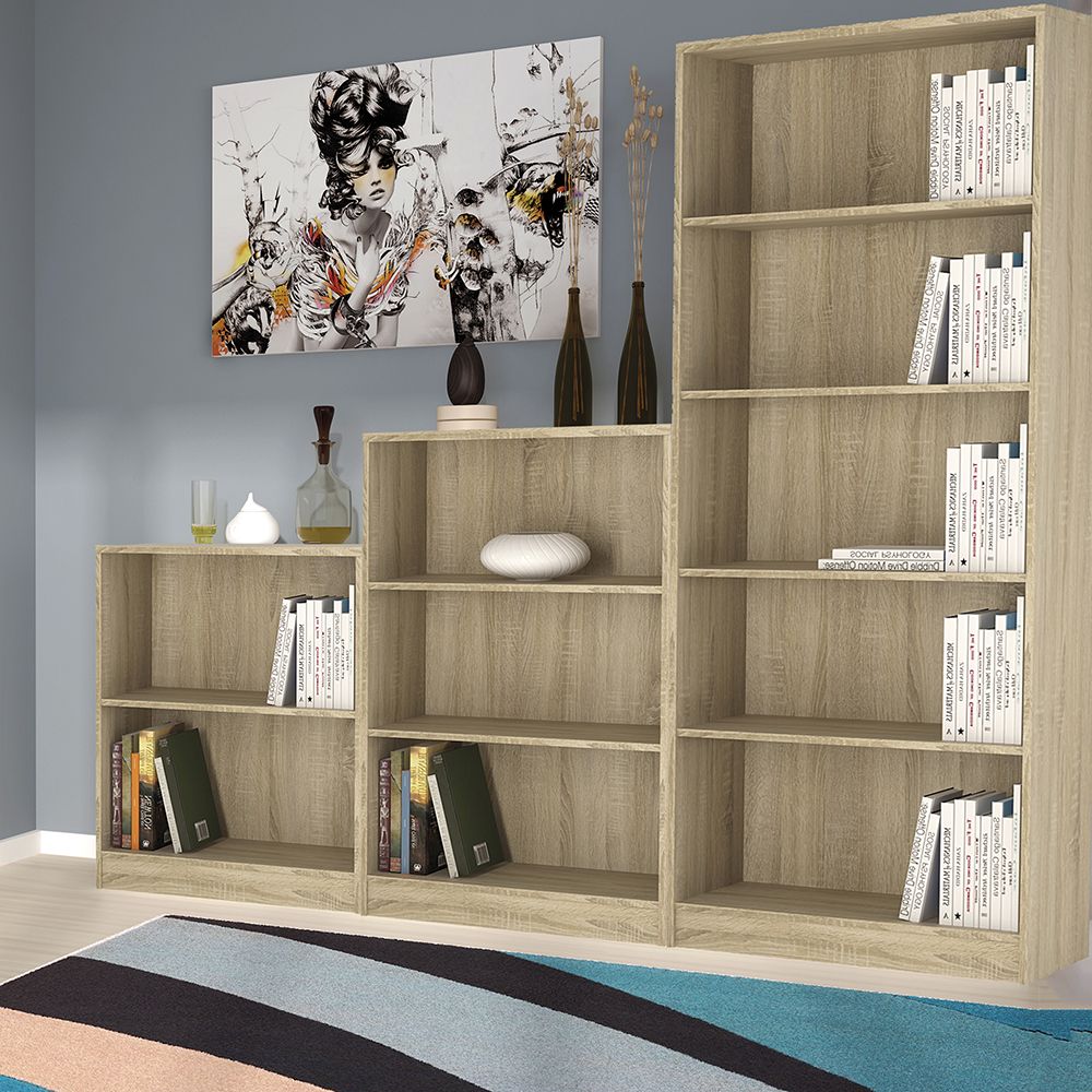 4 You Medium Wide Bookcase In Sonama Oak - Price Crash Furniture
