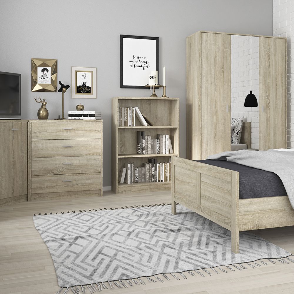 4 You Medium Wide Bookcase In Sonama Oak - Price Crash Furniture