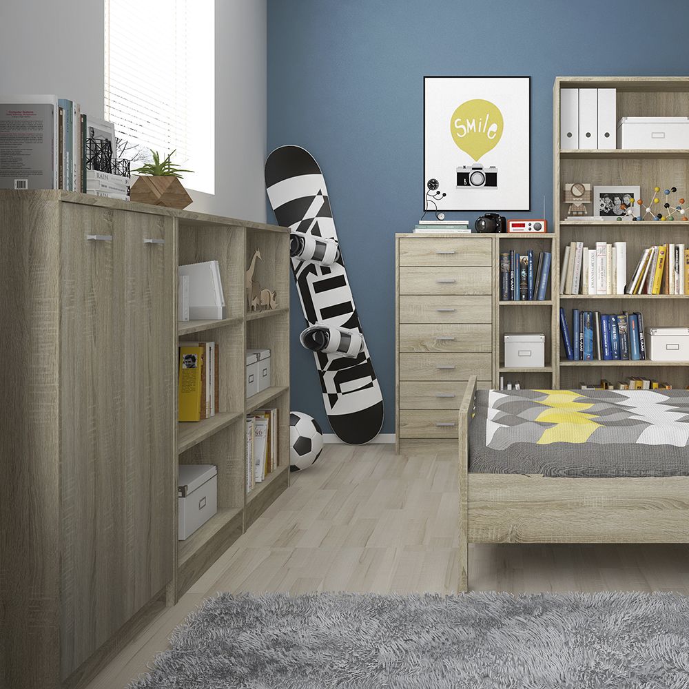 4 You Medium Wide Bookcase In Sonama Oak - Price Crash Furniture