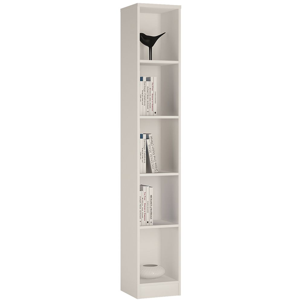 4 You Tall Narrow Bookcase In Pearl White - Price Crash Furniture