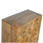 3 Drawer Parquet Patchwork Patterned Chest - Price Crash Furniture