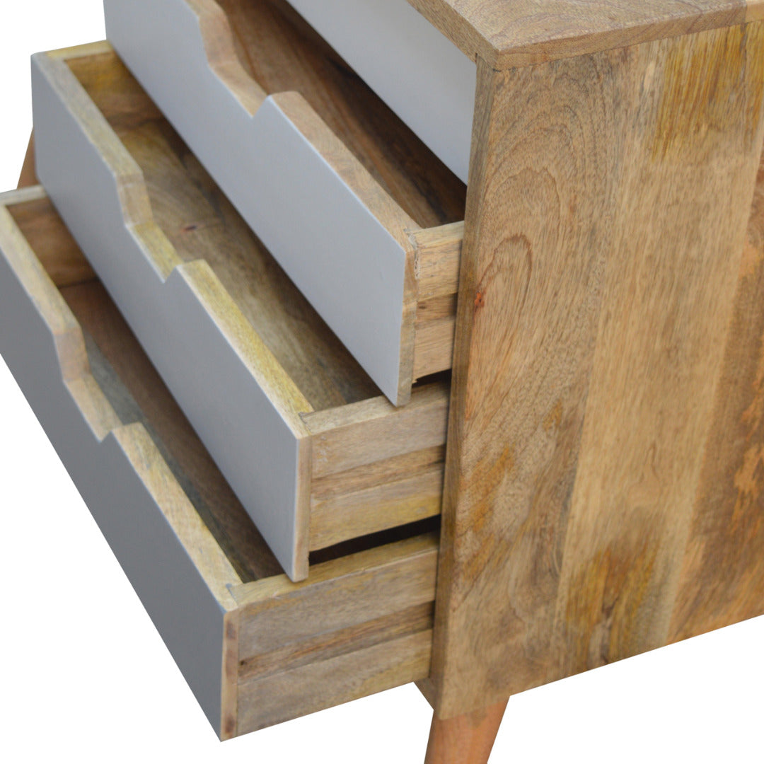 Grey Gradient Nordic Sliding Sideboard with 4 Drawers
