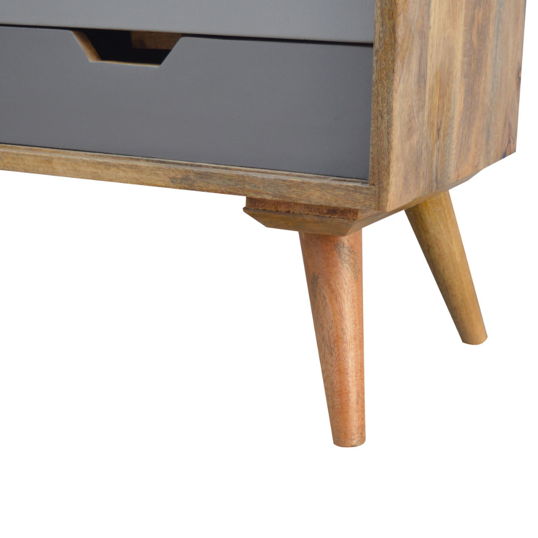 Grey Gradient Nordic Sliding Sideboard with 4 Drawers
