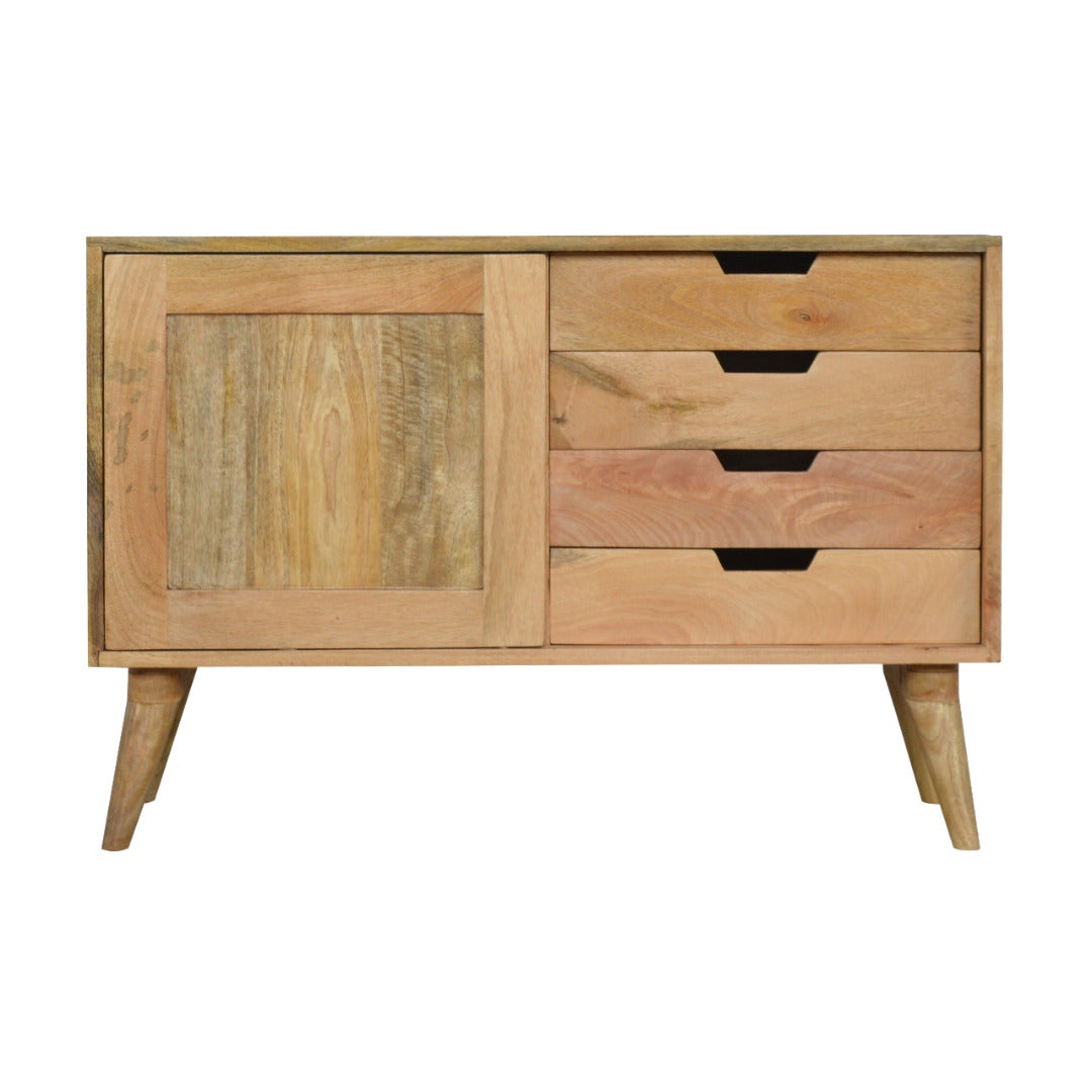Grey Gradient Nordic Sliding Sideboard with 4 Drawers