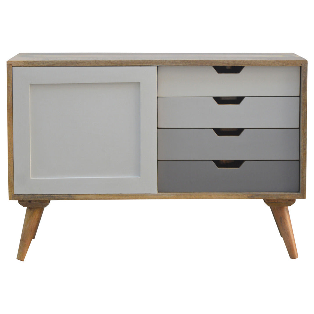 Grey Gradient Nordic Sliding Sideboard with 4 Drawers