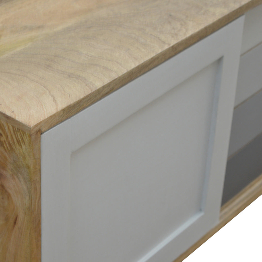 Grey Gradient Nordic Sliding Sideboard with 4 Drawers