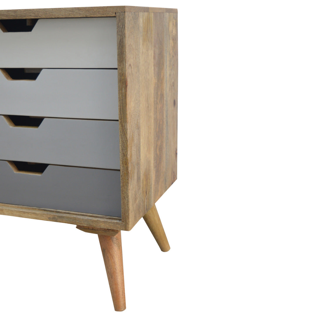 Grey Gradient Nordic Sliding Sideboard with 4 Drawers