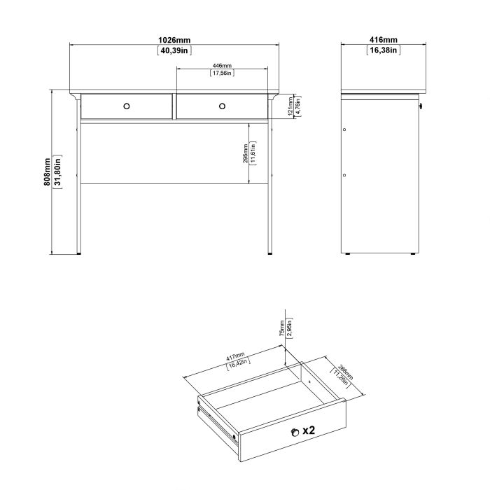 Paris Console Table White - Price Crash Furniture