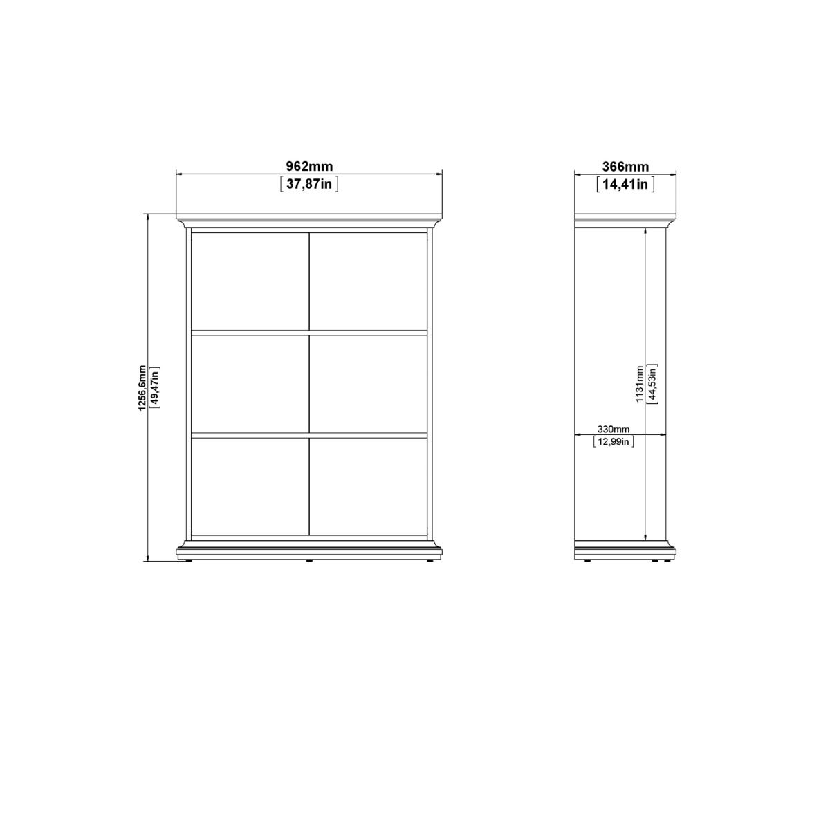 Paris Low Bookcase In White - Price Crash Furniture