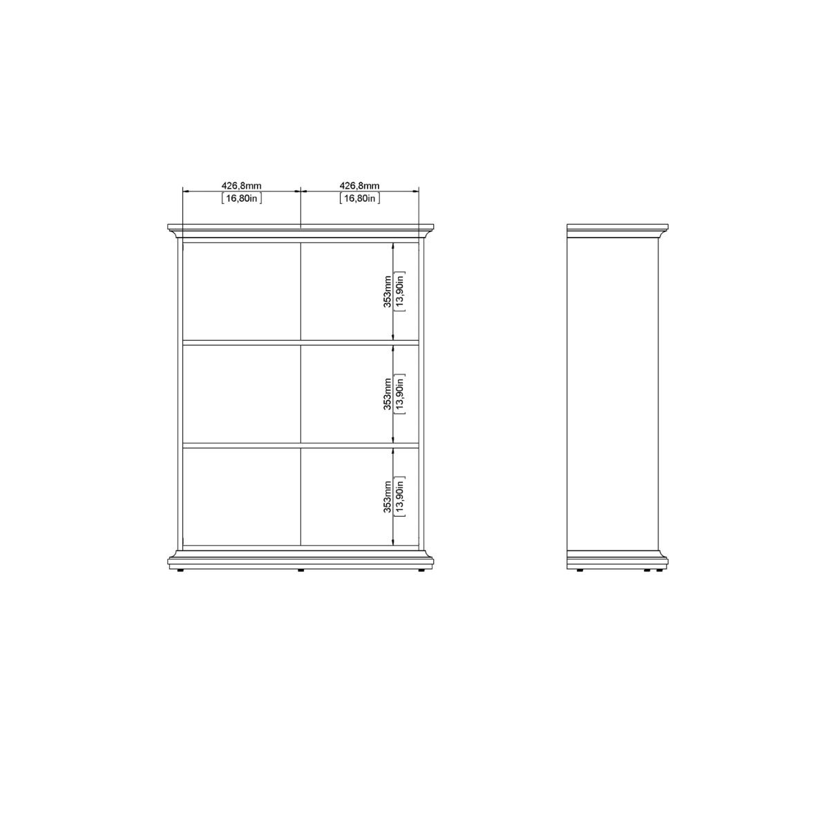 Paris Low Bookcase In White - Price Crash Furniture