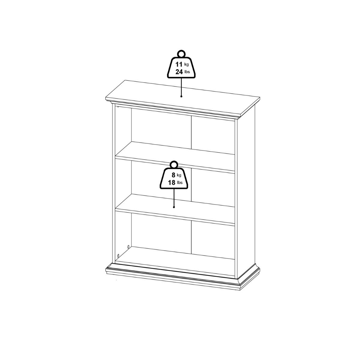 Paris Low Bookcase In White - Price Crash Furniture