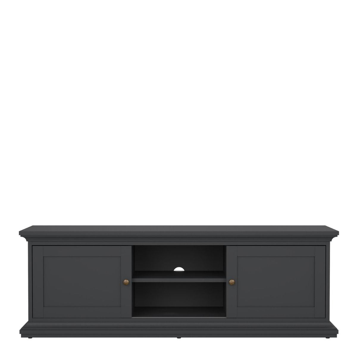 Paris TV Unit 2 Frame Doors In Matt Grey - Price Crash Furniture