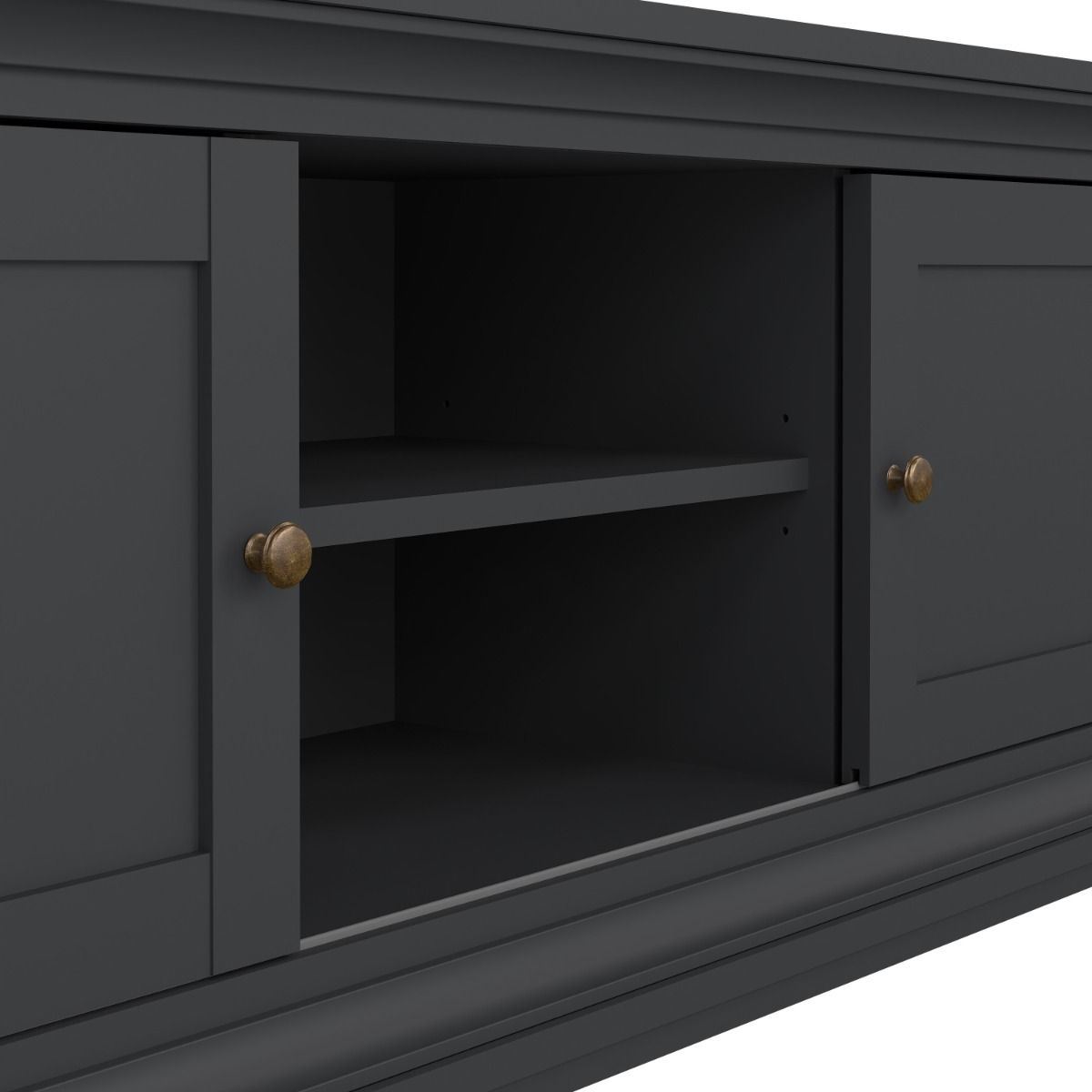 Paris TV Unit 2 Frame Doors In Matt Grey - Price Crash Furniture