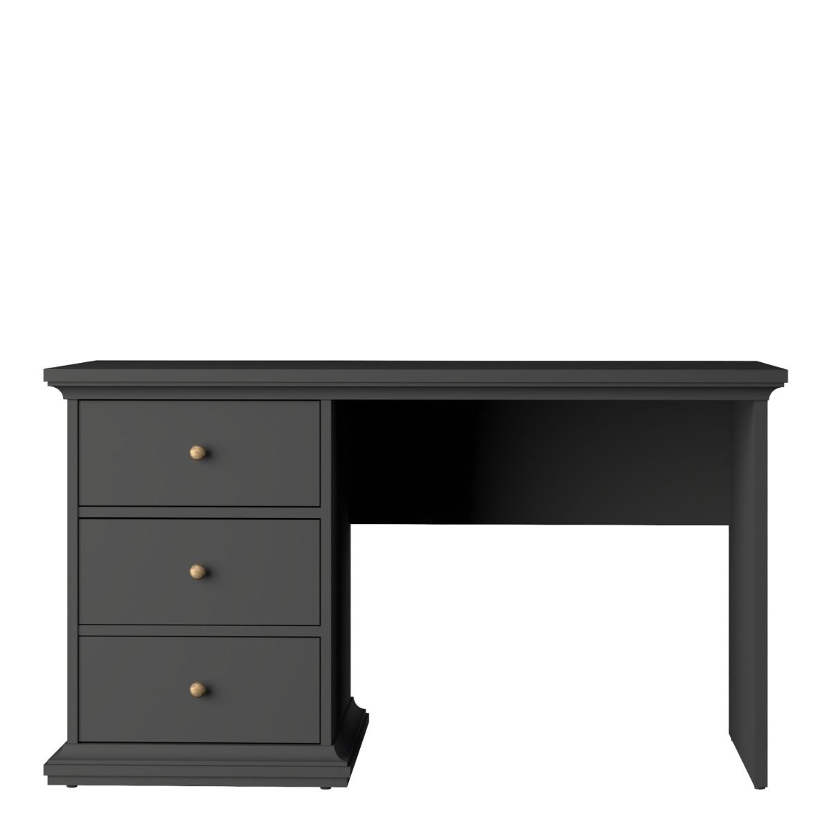 Paris 3 Drawer Office Desk In Matt Grey - Price Crash Furniture