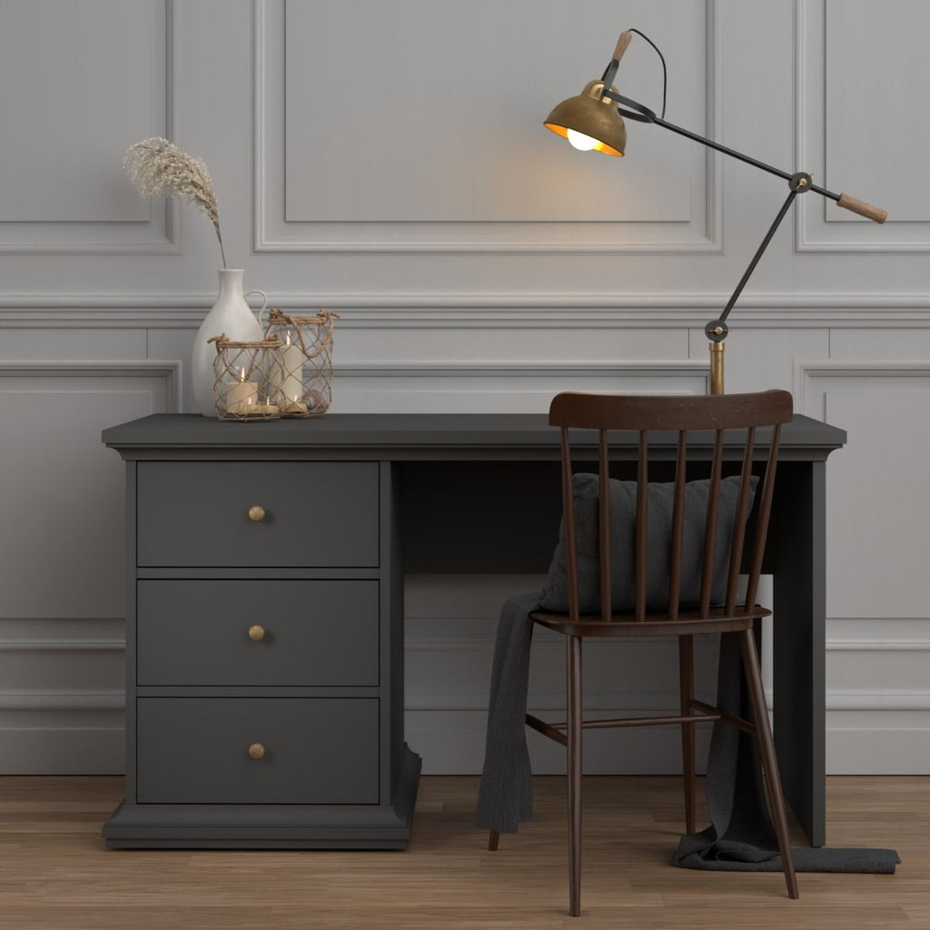 Paris Desk In Matt Grey - Price Crash Furniture