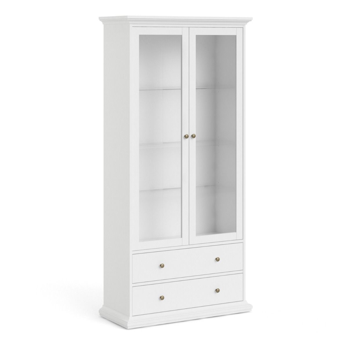 PARIS CHINA CABINET DISPLAY UNIT DRESSER IN WHITE - Price Crash Furniture