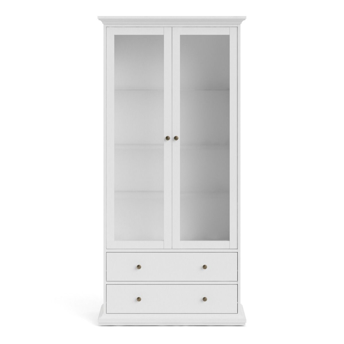 PARIS CHINA CABINET DISPLAY UNIT DRESSER IN WHITE - Price Crash Furniture