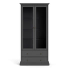 Paris China Cabinet Display Unit Dresser In Matt Grey - Price Crash Furniture