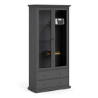 Paris China Cabinet Display Unit Dresser In Matt Grey - Price Crash Furniture