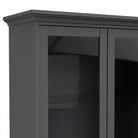 Paris China Cabinet Display Unit Dresser In Matt Grey - Price Crash Furniture