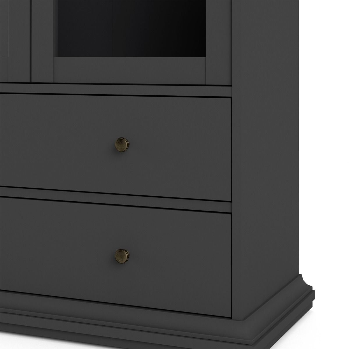 Paris China Cabinet Display Unit Dresser In Matt Grey - Price Crash Furniture