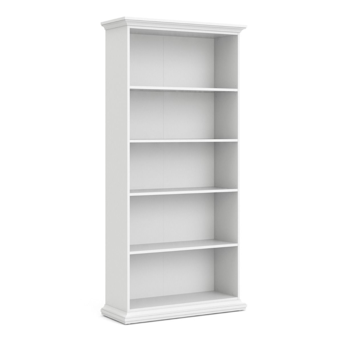 Paris Tall Wide Bookcase In White - Price Crash Furniture