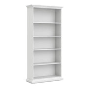 Paris Tall Wide Bookcase In White - Price Crash Furniture