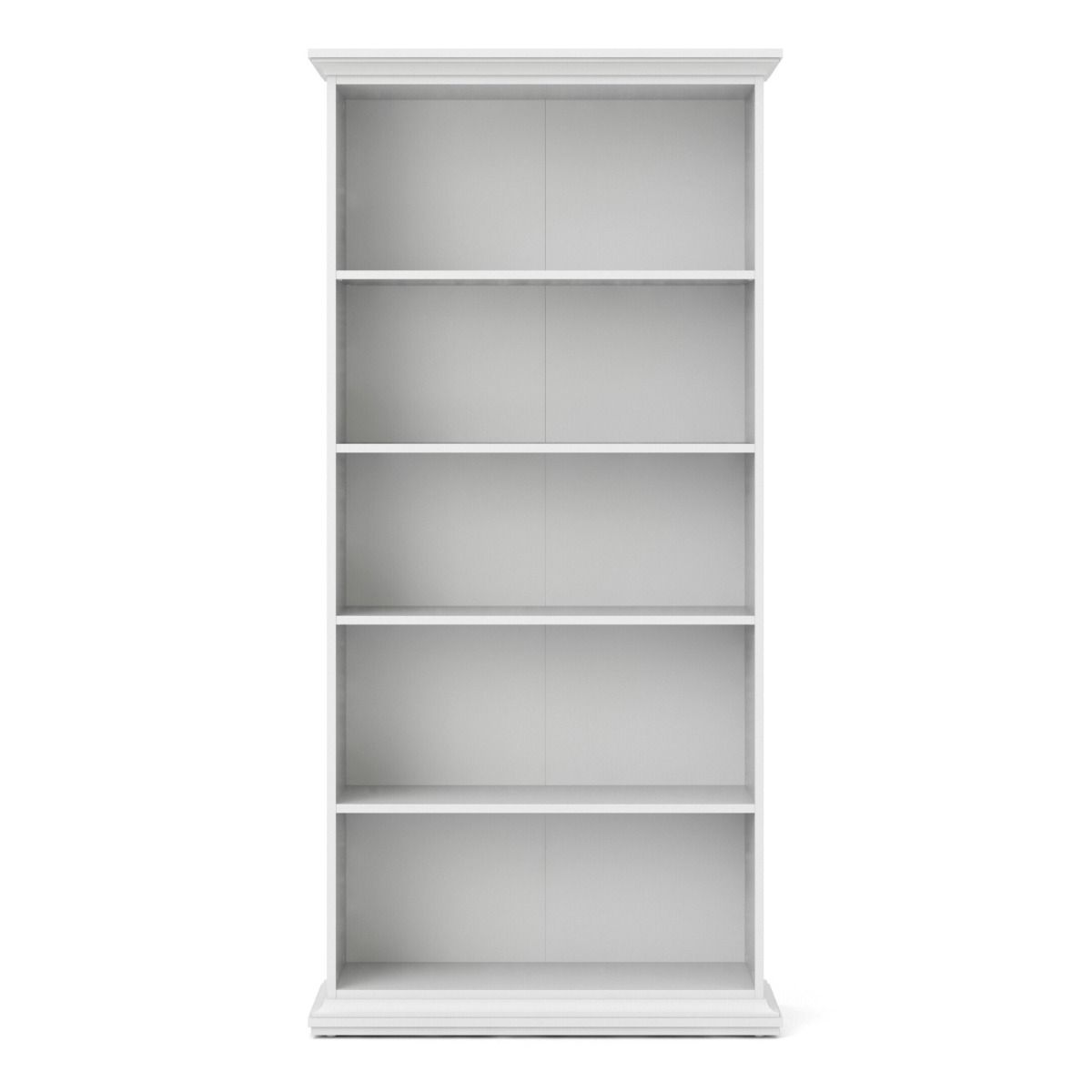 Paris Tall Wide Bookcase In White - Price Crash Furniture