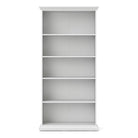 Paris Tall Wide Bookcase In White - Price Crash Furniture