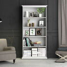 Paris Tall Wide Bookcase In White - Price Crash Furniture