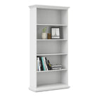 Paris Tall Wide Bookcase In White - Price Crash Furniture