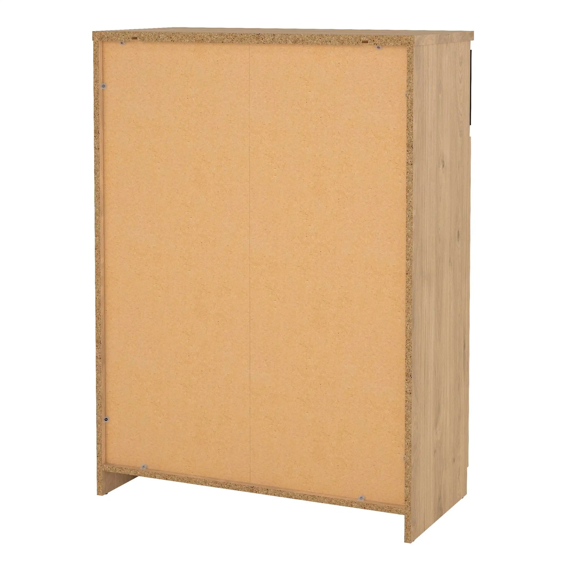 Naia Shoe Cabinet With 2 Doors 1 Drawer In Jackson Hickory Oak And Black - Price Crash Furniture