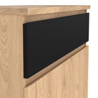 Naia Shoe Cabinet With 2 Doors 1 Drawer In Jackson Hickory Oak And Black - Price Crash Furniture