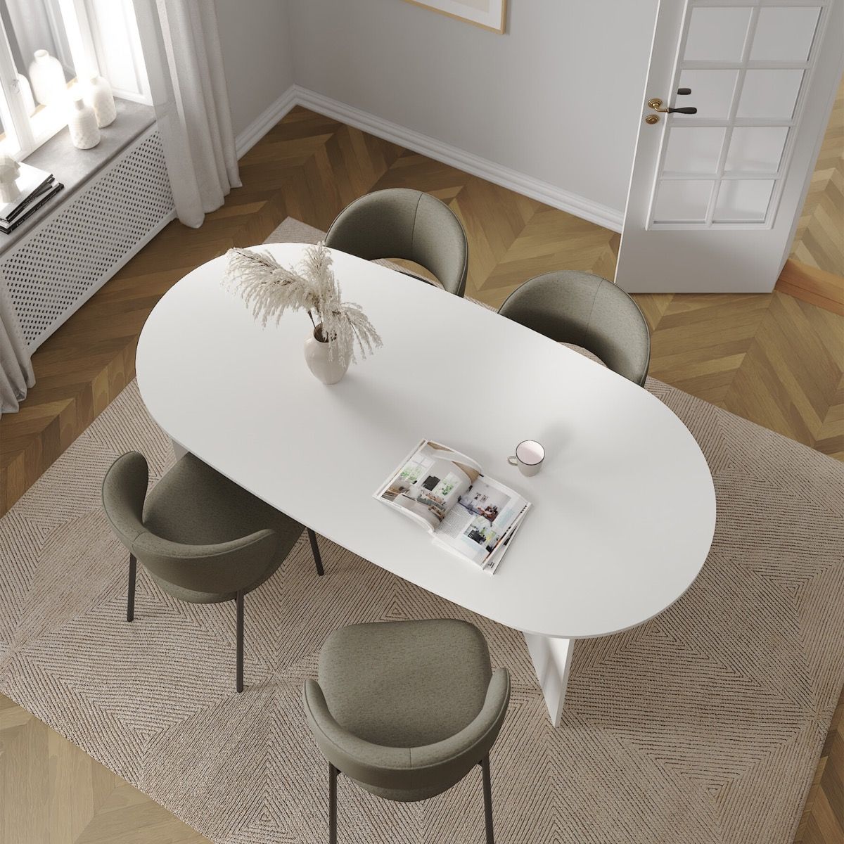 Family Dining table 100x200cm In White