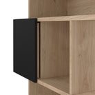 Maze Asymmetrical Bookcase With 3 Doors In Oak And Black - Price Crash Furniture