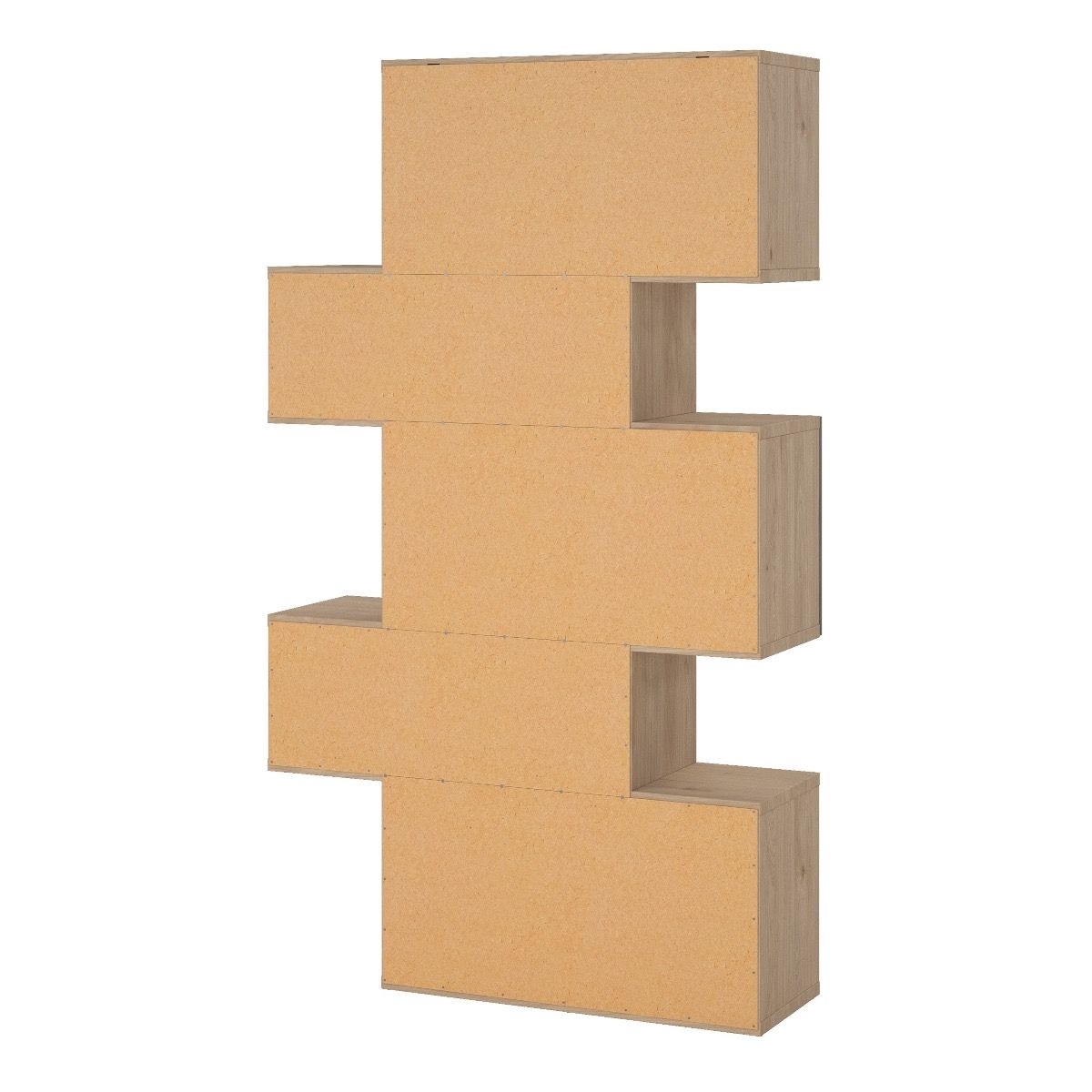 Maze Asymmetrical Bookcase 3 Doors In Oak And Concrete - Price Crash Furniture