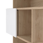 Maze Asymmetrical Bookcase 3 Doors Oak & White High Gloss - Price Crash Furniture