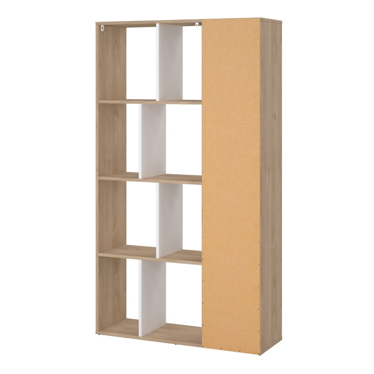 Maze Bookcase With 1 Door In Oak And White High Gloss - Price Crash Furniture