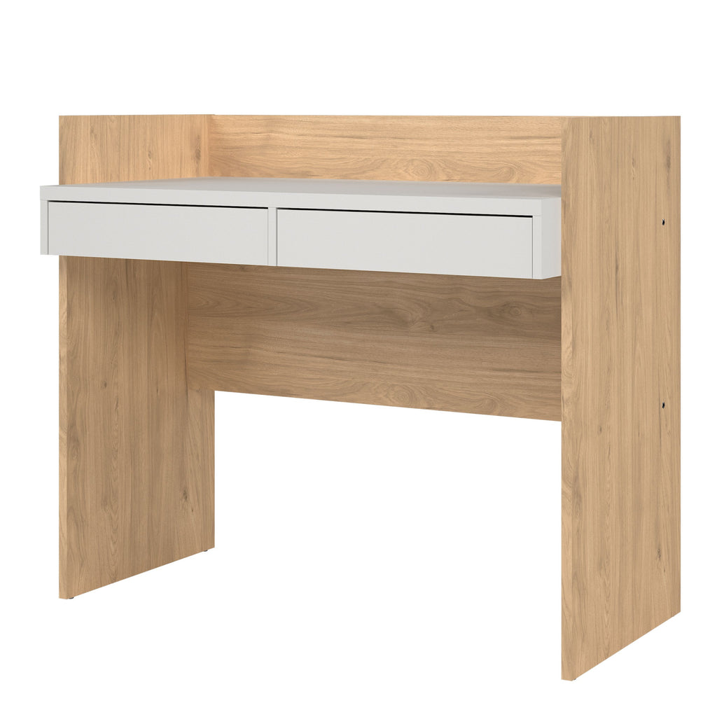Function Plus Desk 2 Drawers In Jackson Hickory and White - Price Crash Furniture