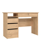 Function Plus 4 Drawer Desk Handle free Drawer in Jackson Hickory Oak - Price Crash Furniture