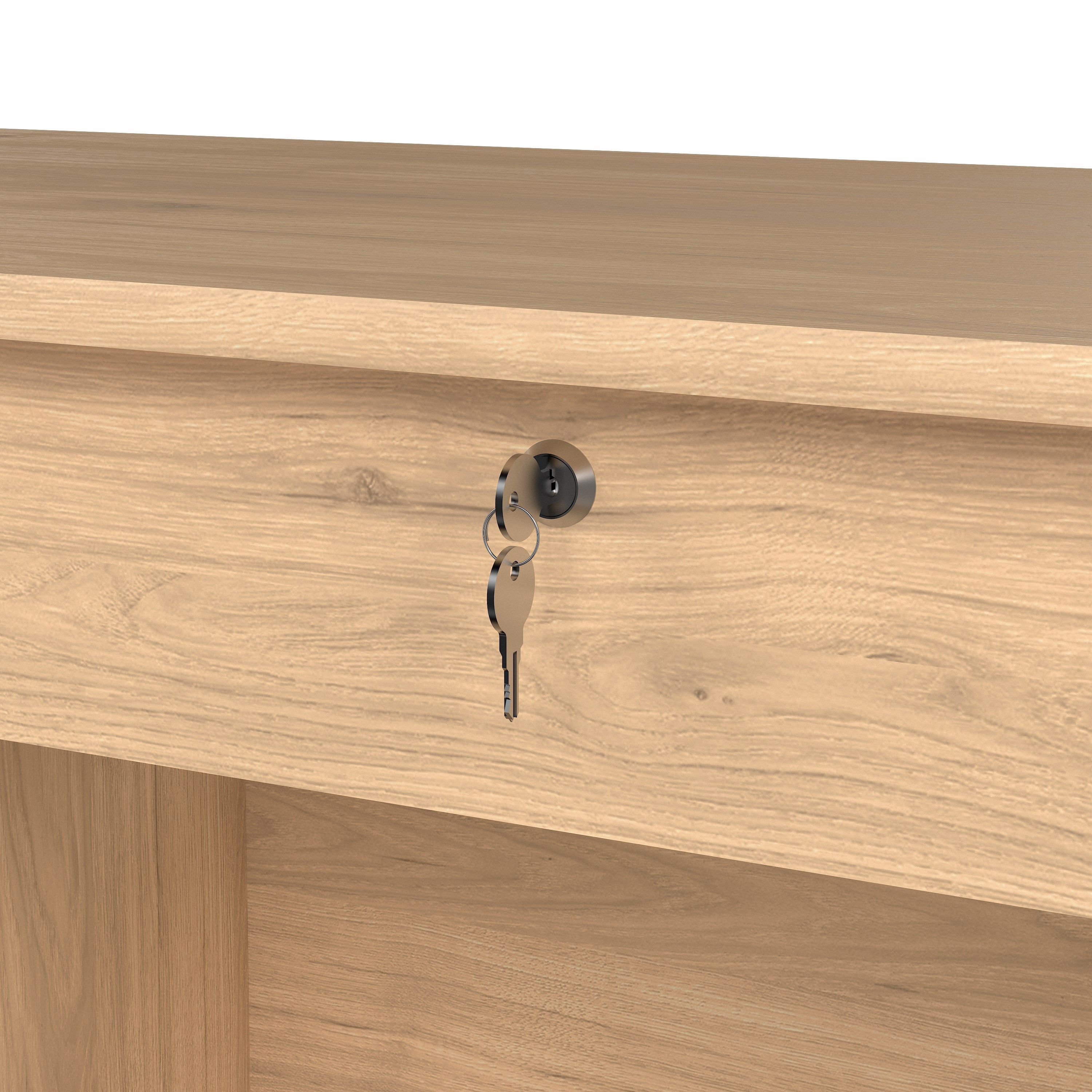 Function Plus 4 Drawer Desk Handle free Drawer in Jackson Hickory Oak - Price Crash Furniture