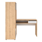 Function Plus Corner Desk With Bookcase Jackson Hickory/White - Price Crash Furniture