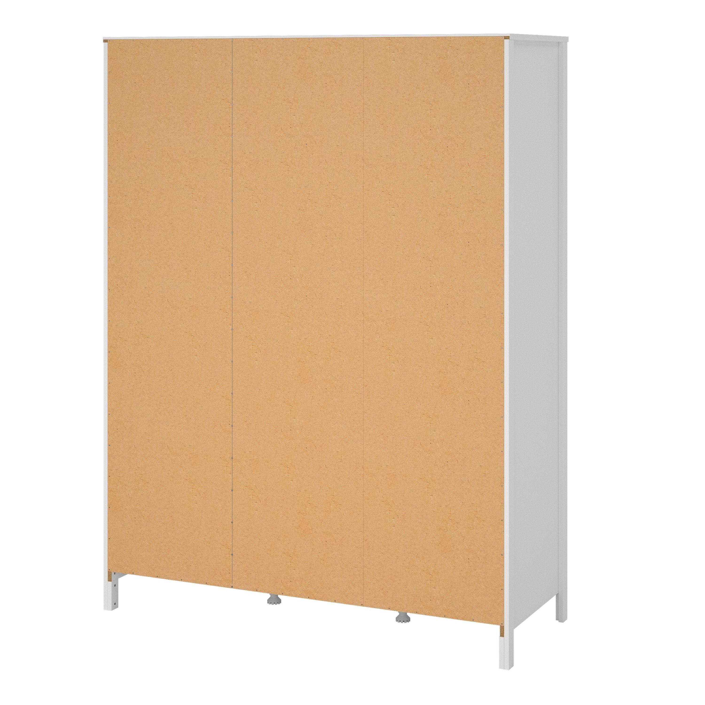 Barcelona Wardrobe With 2 Doors 1 Mirror Door 2 Drawers In White - Price Crash Furniture