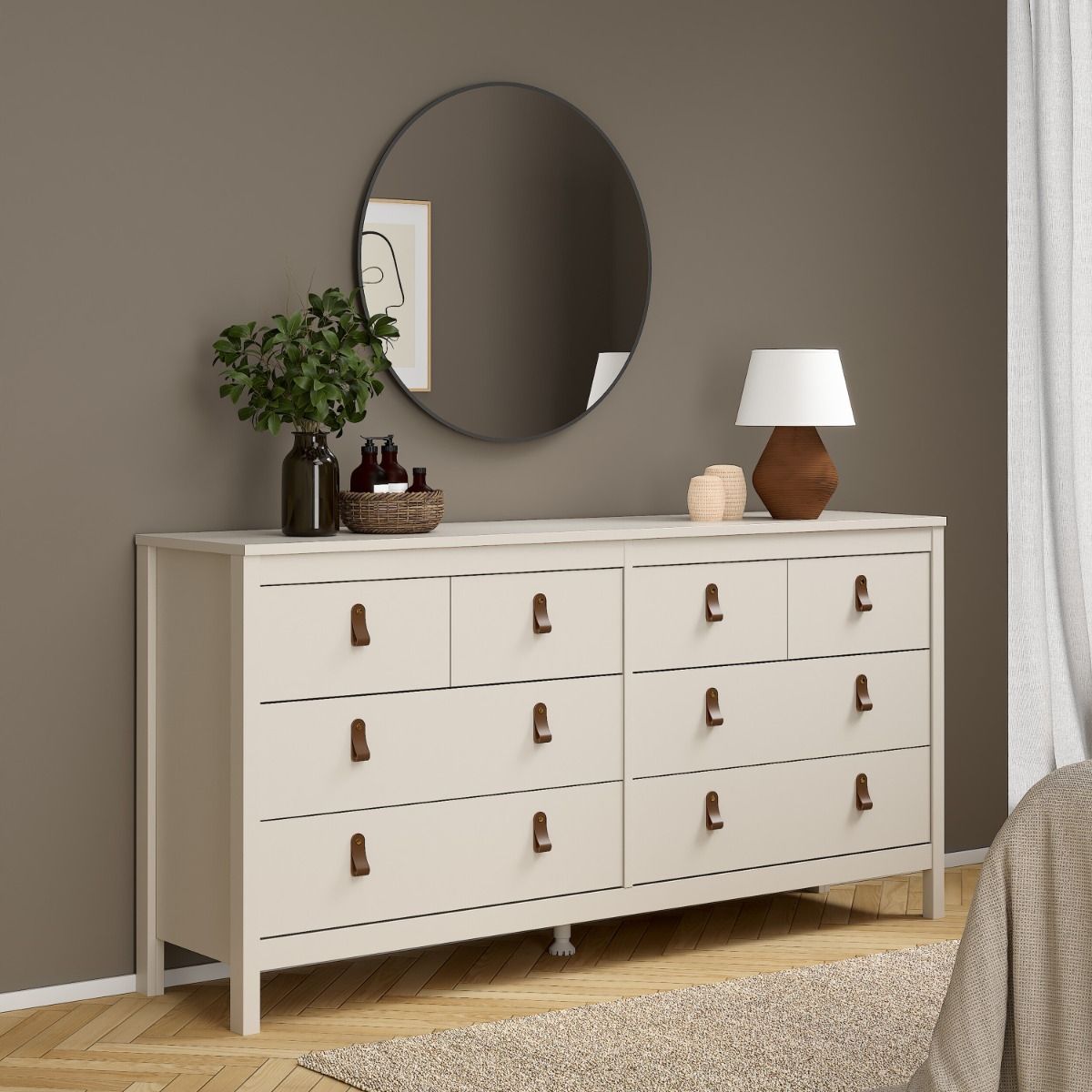 Barcelona Double Dresser 4+4 Drawers In Cashmere