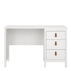 Barcelona Home Office Study Desk 3 Drawers In White - Price Crash Furniture