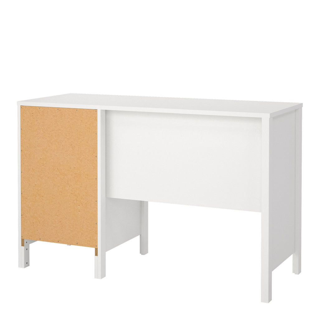 Barcelona Home Office Study Desk 3 Drawers In White - Price Crash Furniture