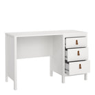 Barcelona Home Office Study Desk 3 Drawers In White - Price Crash Furniture